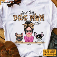Personalized Livin' That Dog Mom Life Leopard Paw Prints T Shirt AG273 58O53 thumb 1