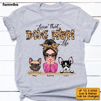 Personalized Livin' That Dog Mom Life Leopard Paw Prints T Shirt AG273 58O53 thumb 1
