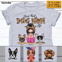 Personalized Livin' That Dog Mom Life Leopard Paw Prints T Shirt AG273 58O53 thumb 1