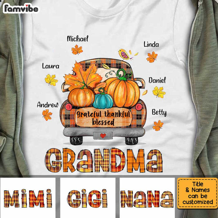 Personalized Grateful Thankful Blessed Grandma Hello Fall T Shirt AG265 58O34 1