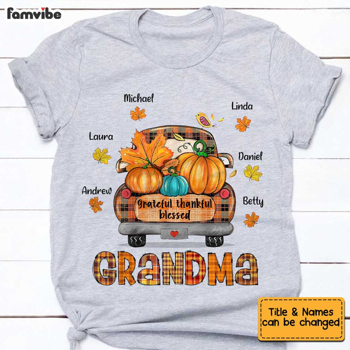Personalized Grateful Thankful Blessed Grandma Hello Fall T Shirt AG265 58O34 1