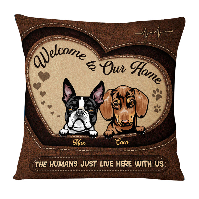 Personalized Dogs House  Leather Pillow T Shirt AG304 33O53 1