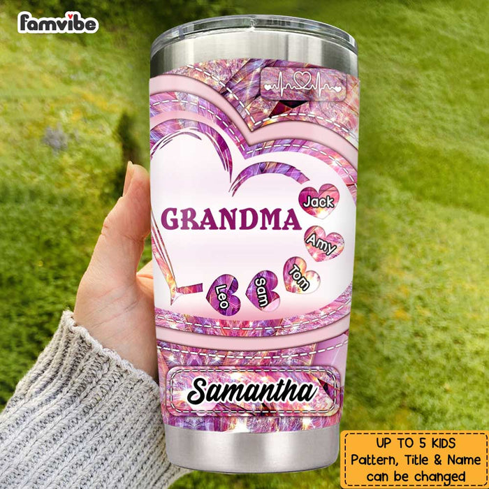 Personalized  Sparkling Sweet Heart Grandma Steel Tumbler SB54 33O47 1