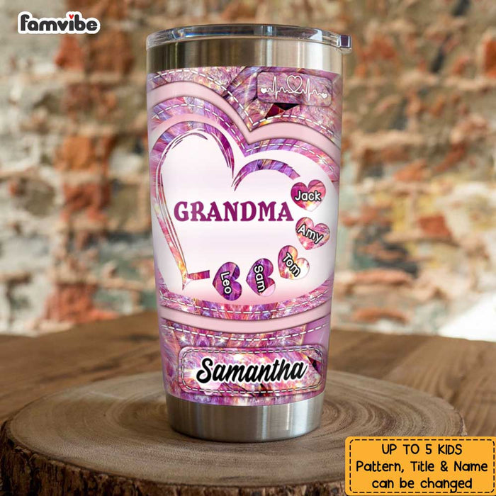 Personalized  Sparkling Sweet Heart Grandma Steel Tumbler SB54 33O47 1