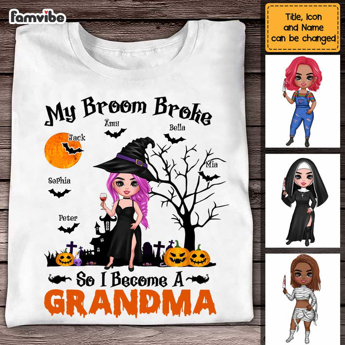 Personalized My Broom Broke So I Become A Grandma Shirt - Hoodie - Sweatshirt SB53 33O47 1