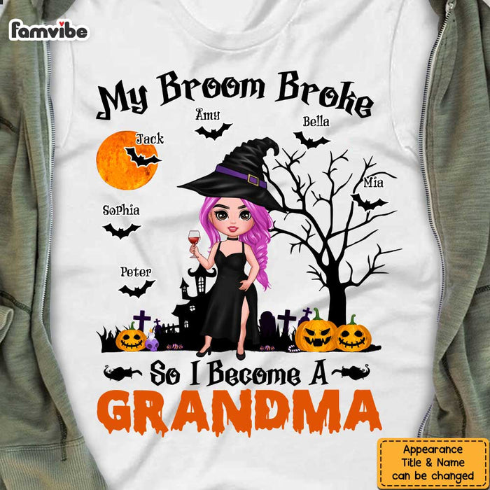 Personalized My Broom Broke So I Become A Grandma Shirt - Hoodie - Sweatshirt SB53 33O47 1