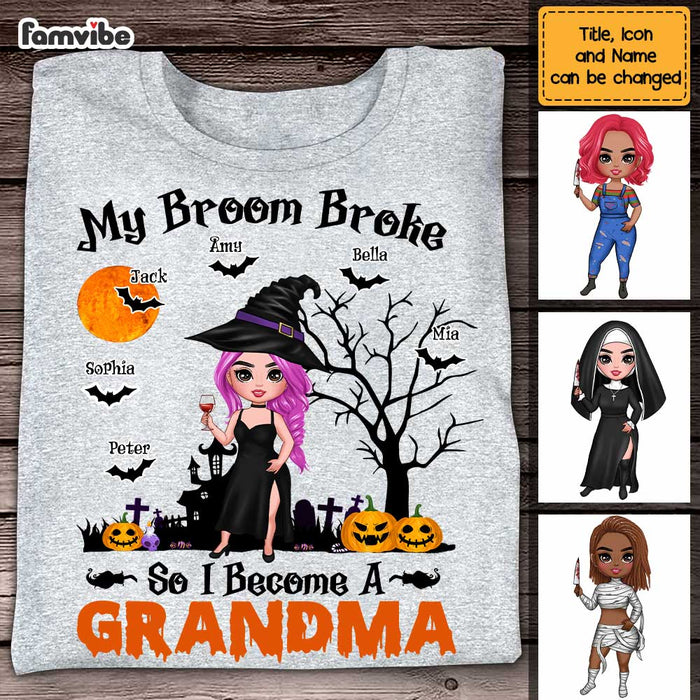 Personalized My Broom Broke So I Become A Grandma Shirt - Hoodie - Sweatshirt SB53 33O47 1