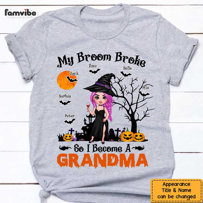 Personalized My Broom Broke So I Become A Grandma Shirt - Hoodie - Sweatshirt SB53 33O47 1