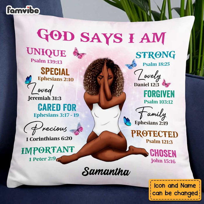 Personalized Girl God Says I Am Pillow AG313 30O47 1