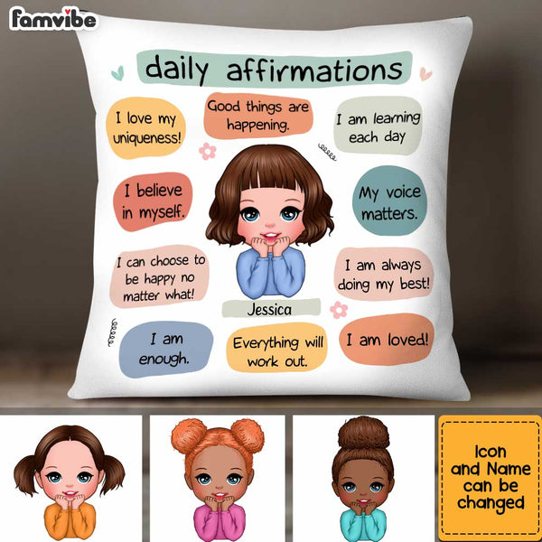 Personalized Daily Affirmation Gift For Granddaughter Pillow 23110