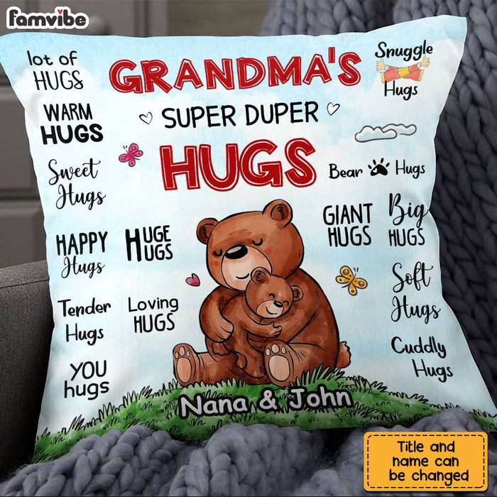 Personalized Grandma Super Duper Hugs Pillow SB64 33O28 1