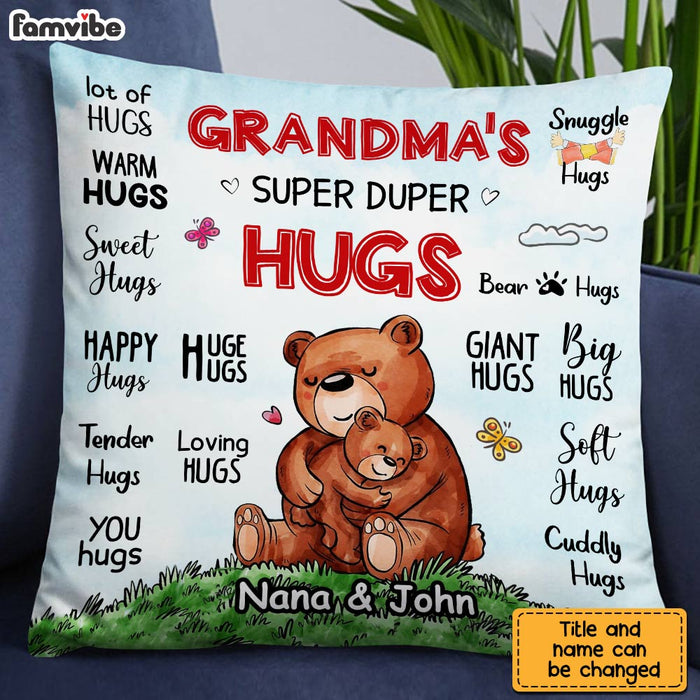 Personalized Grandma Super Duper Hugs Pillow SB64 33O28 1