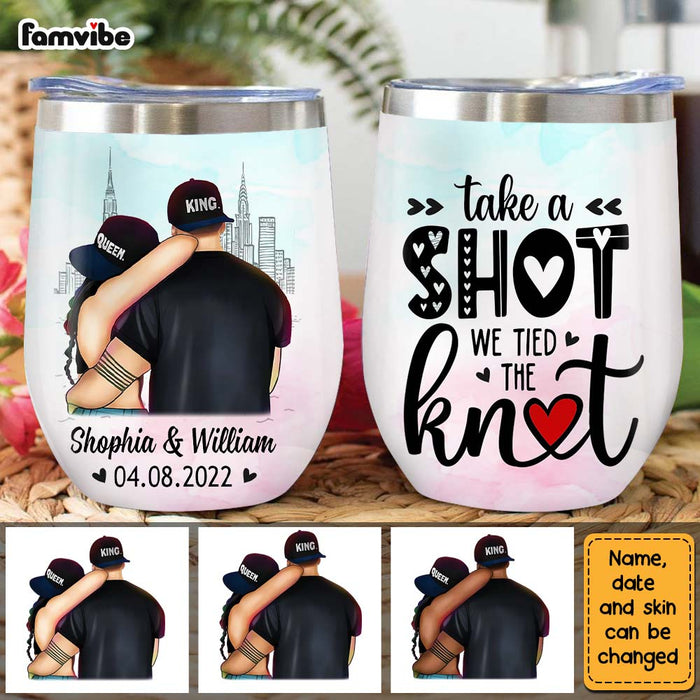 Personalized We Tied The Knot Couple Wine Tumbler SB63 33O28 1