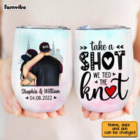 Personalized We Tied The Knot Couple Wine Tumbler SB63 33O28 thumb 1