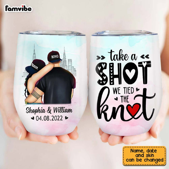 Personalized We Tied The Knot Couple Wine Tumbler SB63 33O28 1