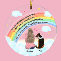 Personalized Dog Mom Memo Rainbow Bridge Circle Ornament SB61 85O28 thumb 1