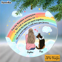 Personalized Dog Mom Memo Rainbow Bridge Circle Ornament SB61 85O28 thumb 1