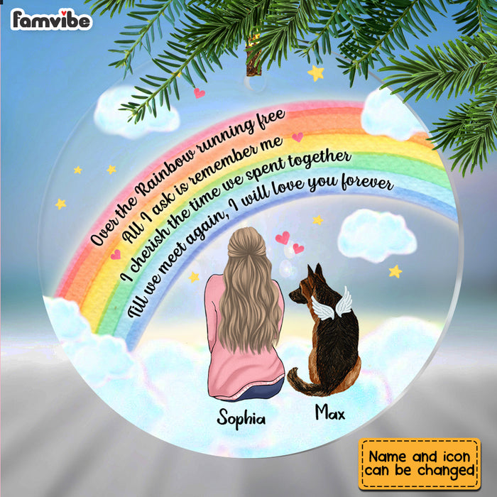 Personalized Dog Mom Memo Rainbow Bridge Circle Ornament SB61 85O28 1