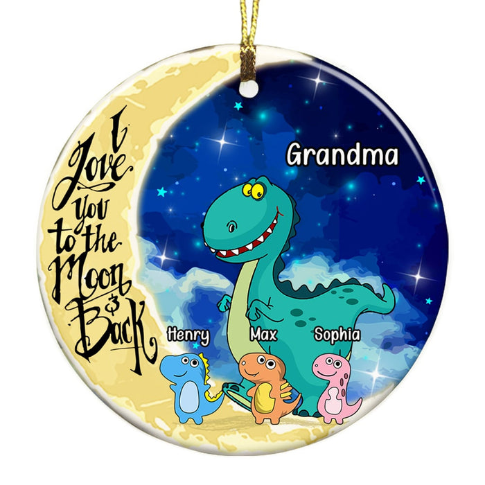 Personalized Love You To The Moon Grandma Dinosaur Circle Ornament SB62 33O53 1