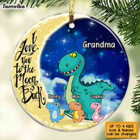 Personalized Love You To The Moon Grandma Dinosaur Circle Ornament SB62 33O53 thumb 1