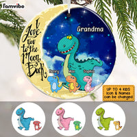 Personalized Love You To The Moon Grandma Dinosaur Circle Ornament SB62 33O53 thumb 1