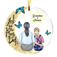Personalized Grandma Love You To The Moon And Back Acrylic Circle Ornament SB66 30O34 thumb 1