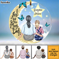 Personalized Grandma Love You To The Moon And Back Acrylic Circle Ornament SB66 30O34 thumb 1