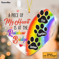 Personalized Dog Cat Memo Rainbow Bridge Acrylic Heart Ornament SB61 23O34 thumb 1