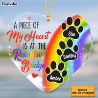 Personalized Dog Cat Memo Rainbow Bridge Acrylic Heart Ornament SB61 23O34 thumb 1