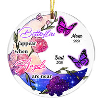 Personalized Memo Butterflies Appear Angels Are Near Acrylic Circle Ornament SB63 30O53 thumb 1