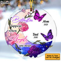 Personalized Memo Butterflies Appear Angels Are Near Acrylic Circle Ornament SB63 30O53 thumb 1