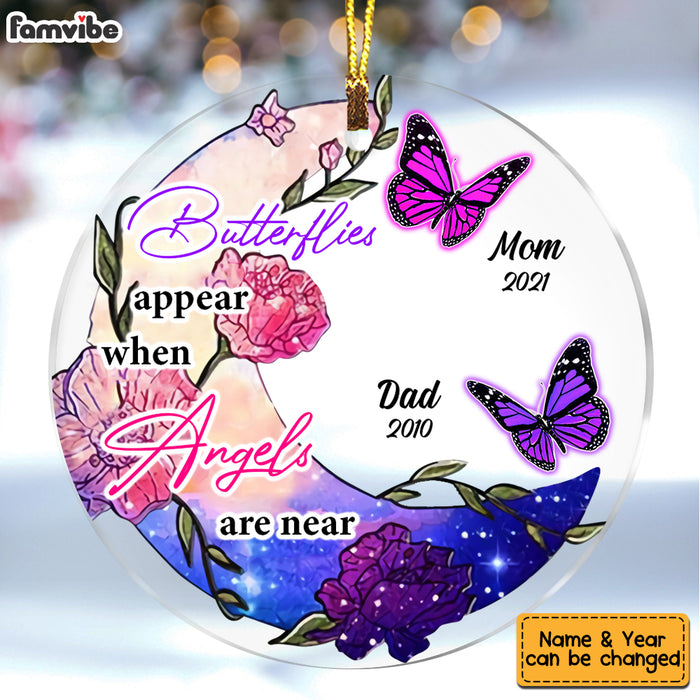 Personalized Memo Butterflies Appear Angels Are Near Acrylic Circle Ornament SB63 30O53 1
