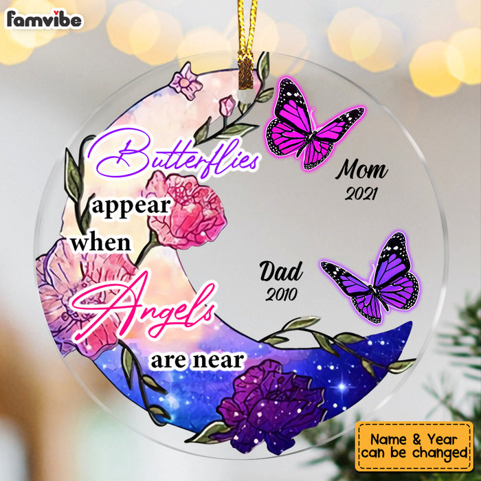 Personalized Memo Butterflies Appear Angels Are Near Acrylic Circle Ornament SB63 30O53 1