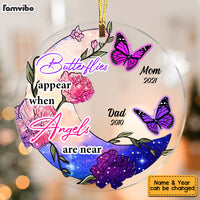 Personalized Memo Butterflies Appear Angels Are Near Acrylic Circle Ornament SB63 30O53 thumb 1