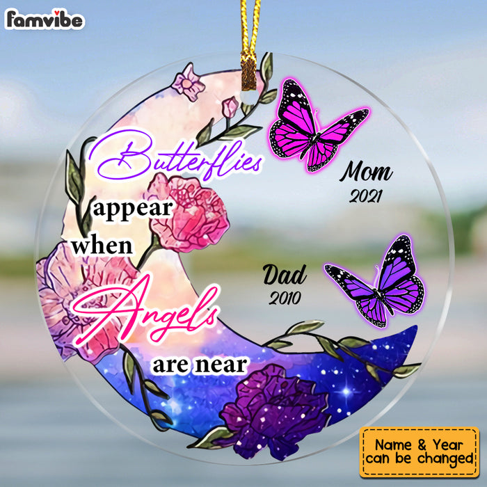 Personalized Memo Butterflies Appear Angels Are Near Acrylic Circle Ornament SB63 30O53 1