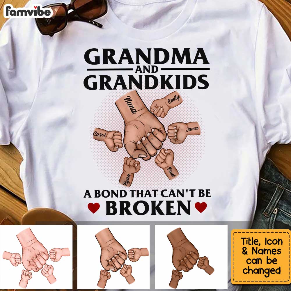 Personalized Grandma Grandkids A Bond Cant Be Broken Shirt SB81 33O34 Primary Mockup
