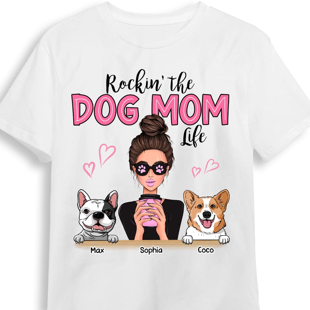 Personalized Rockin' The Dog Mom Life Shirt SB64 23O53 Primary Mockup
