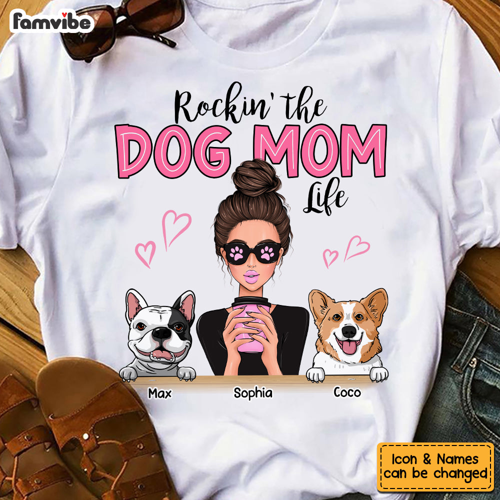 Personalized Rockin' The Dog Mom Life Shirt SB64 23O53 Primary Mockup