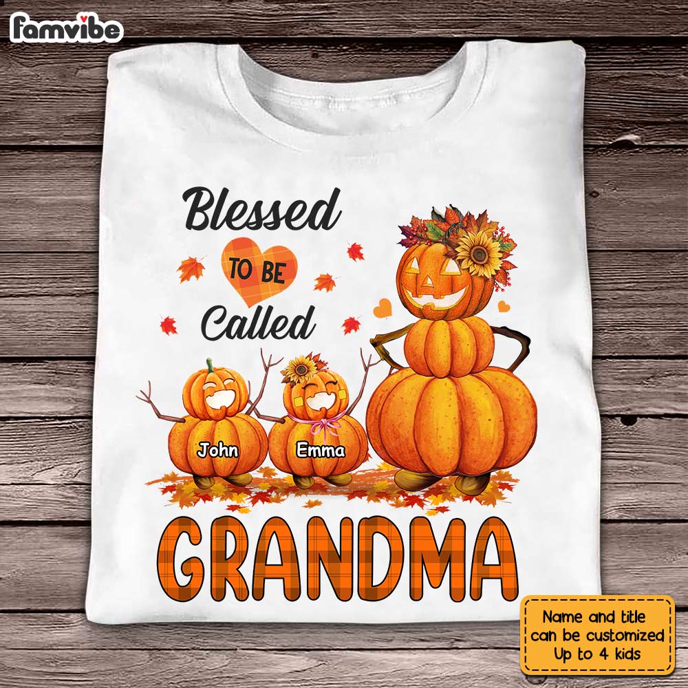 Personalized Blessed To Be Call Grandma Pumpkin Shirt SB71 33O28 Primary Mockup