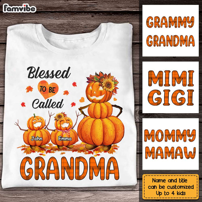 Personalized Blessed To Be Call Grandma Pumpkin Shirt - Hoodie - Sweatshirt SB71 33O28 1