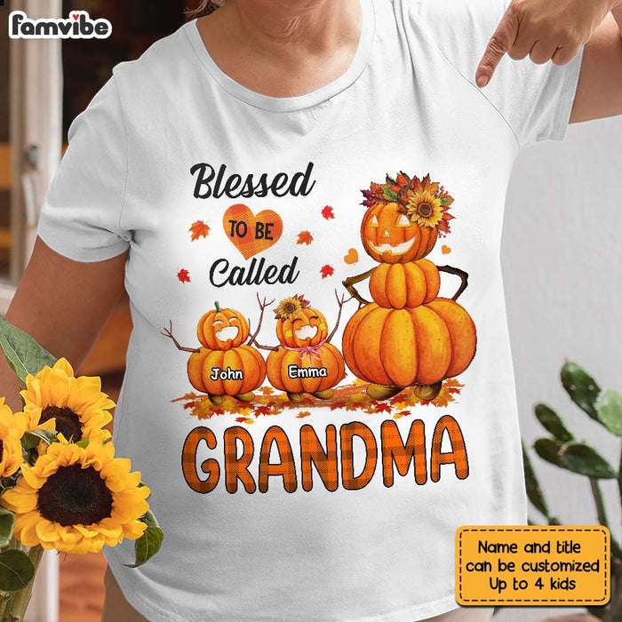 Personalized Blessed To Be Call Grandma Pumpkin Shirt - Hoodie - Sweatshirt SB71 33O28 1