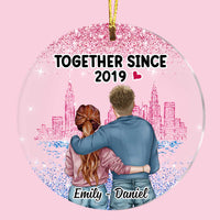 Personalized Couple Together Since Circle Ornament SB74 30O47 thumb 1