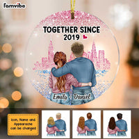 Personalized Couple Together Since Circle Ornament SB74 30O47 thumb 1