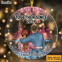 Personalized Couple Together Since Circle Ornament SB74 30O47 thumb 1