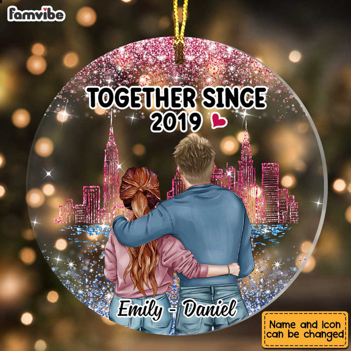 Personalized Couple Together Since Circle Ornament SB74 30O47 1