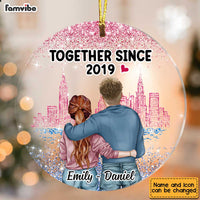 Personalized Couple Together Since Circle Ornament SB74 30O47 thumb 1
