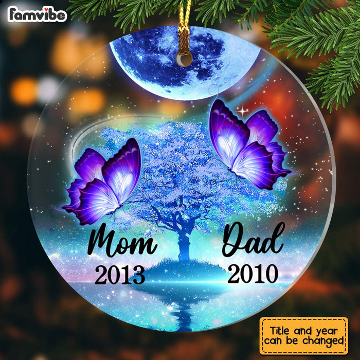 Personalized Butterfly Memo Mom Dad Circle Ornament SB71 23O28 1