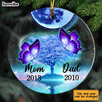 Personalized Butterfly Memo Mom Dad Circle Ornament SB71 23O28 thumb 1