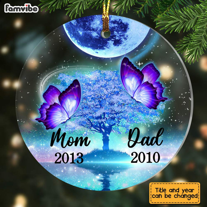Personalized Butterfly Memo Mom Dad Circle Ornament SB71 23O28 1