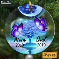 Personalized Butterfly Memo Mom Dad Circle Ornament SB71 23O28 thumb 1